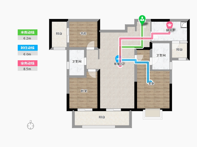 广东省-佛山市-朝安金茂悦-100.09-户型库-动静线