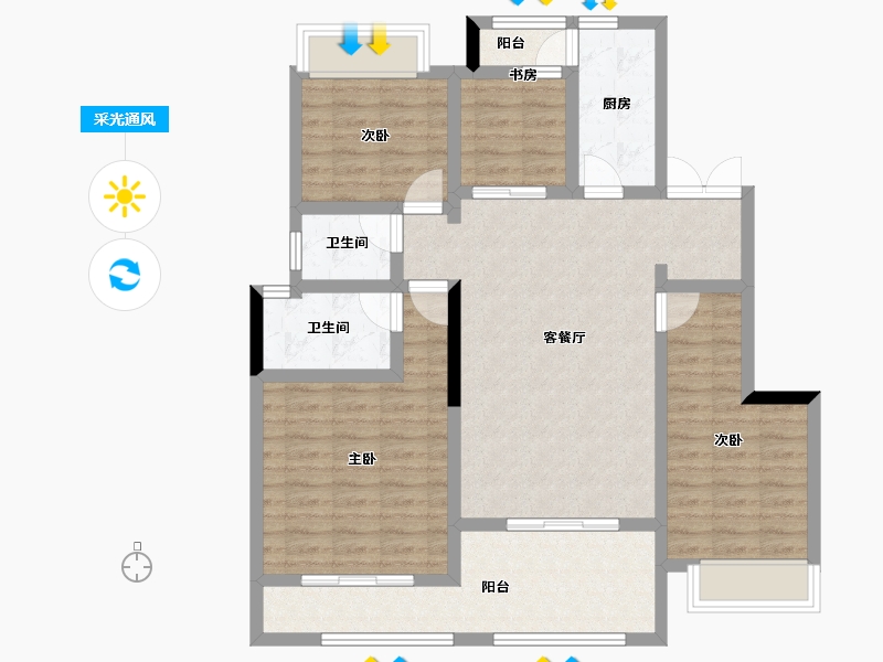 重庆-重庆市-百郦湾-99.03-户型库-采光通风