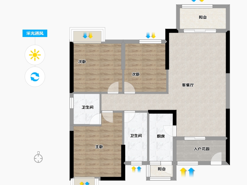 福建省-泉州市-百信御江帝景-92.01-户型库-采光通风