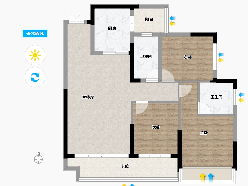 广西壮族自治区-河池市-峰景·学府壹號-91.20-户型库-采光通风