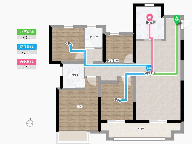 浙江省-舟山市-融创金成微风之晨苑-93.70-户型库-动静线