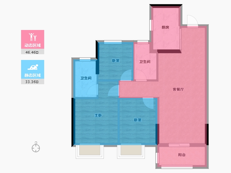 浙江省-嘉兴市-龙光·玫宸佳苑-71.20-户型库-动静分区