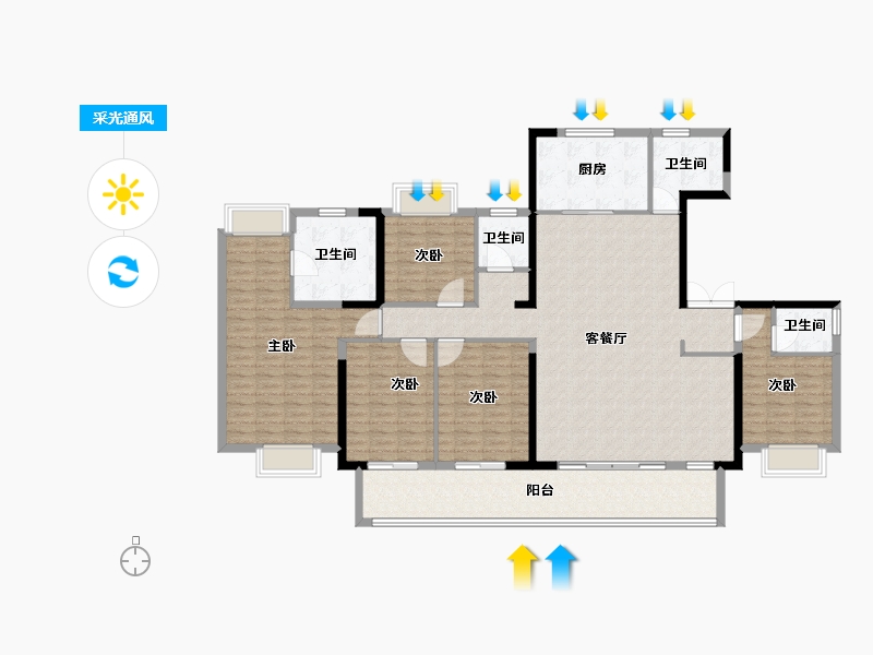 福建省-福州市-大东海世茂天玺-176.01-户型库-采光通风