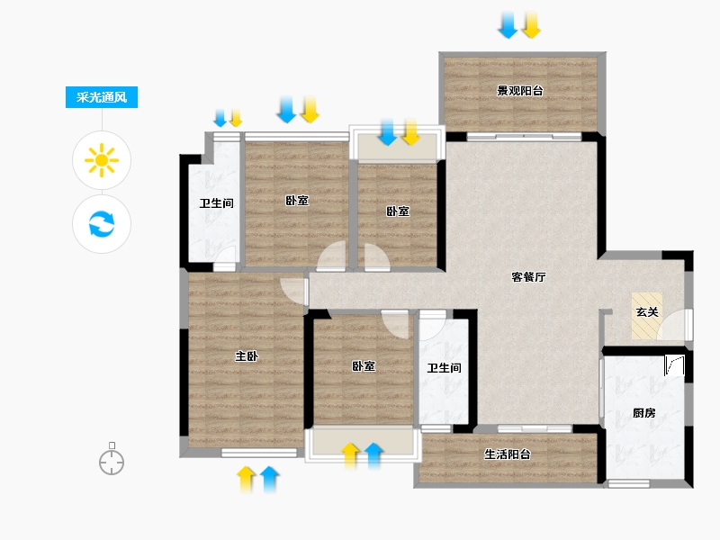 广东省-湛江市-君临世纪-119.87-户型库-采光通风