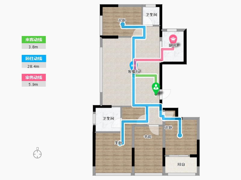 浙江省-绍兴市-元垄中南华著-110.01-户型库-动静线