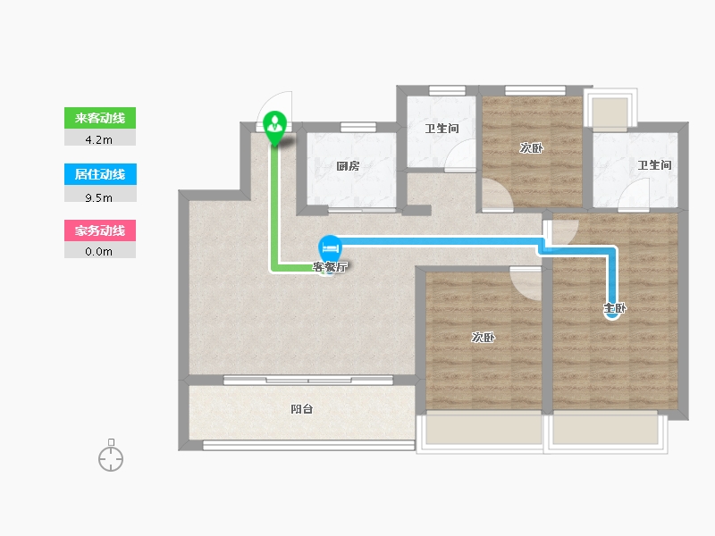 江苏省-苏州市-上坤云栖时光-84.58-户型库-动静线