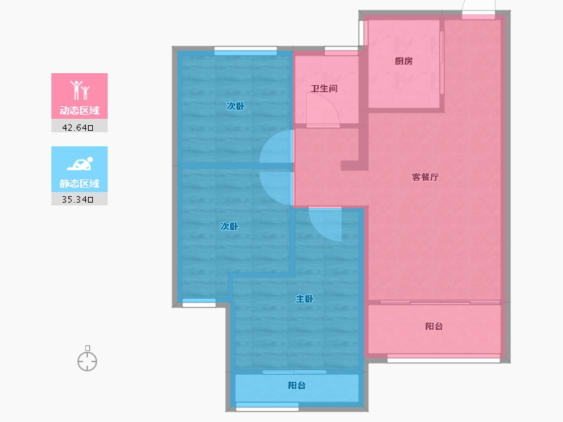 河南省-郑州市-润城东方·绿博福苑-70.00-户型库-动静分区