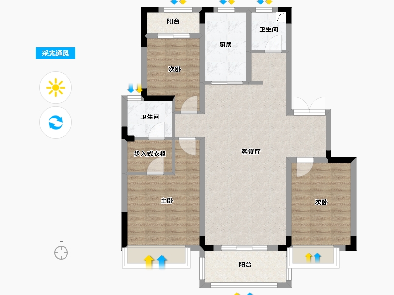 江苏省-南通市-春岚水韵-94.41-户型库-采光通风