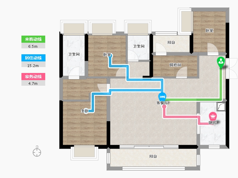 广东省-佛山市-朝安金茂悦-100.37-户型库-动静线