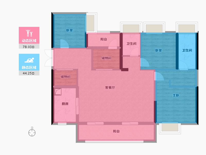 广东省-佛山市-朝安金茂悦-109.15-户型库-动静分区