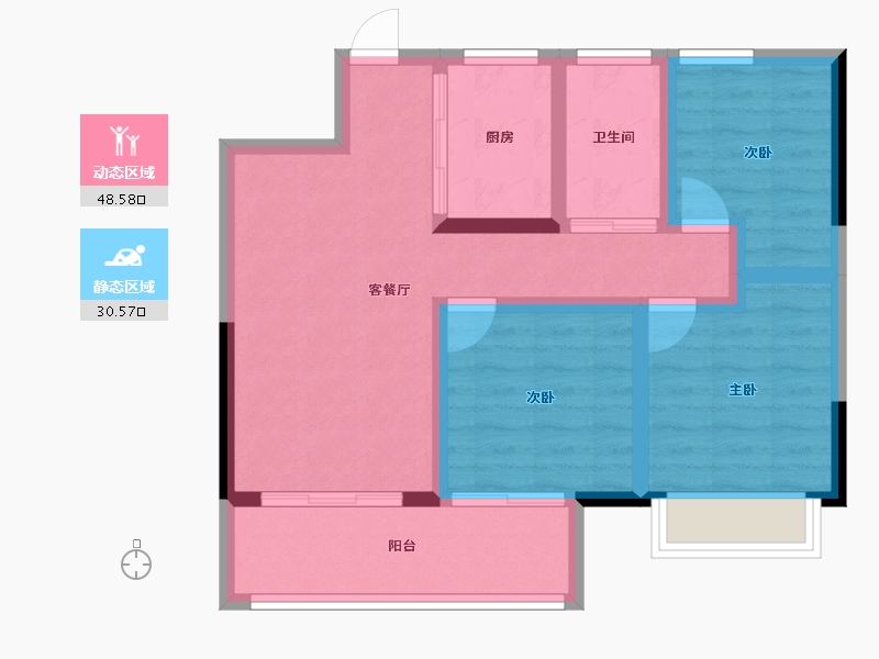 江西省-南昌市-煌盛熙岸大境-69.77-户型库-动静分区