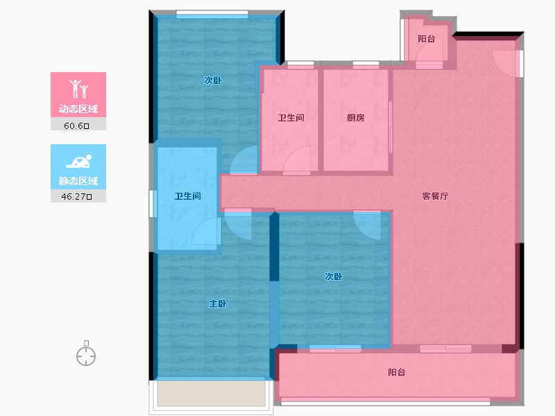 浙江省-舟山市-绿城凌波秋月-96.01-户型库-动静分区