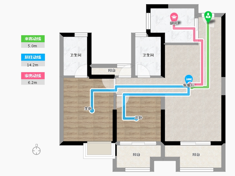 福建省-漳州市-​经发湖畔首府-70.40-户型库-动静线