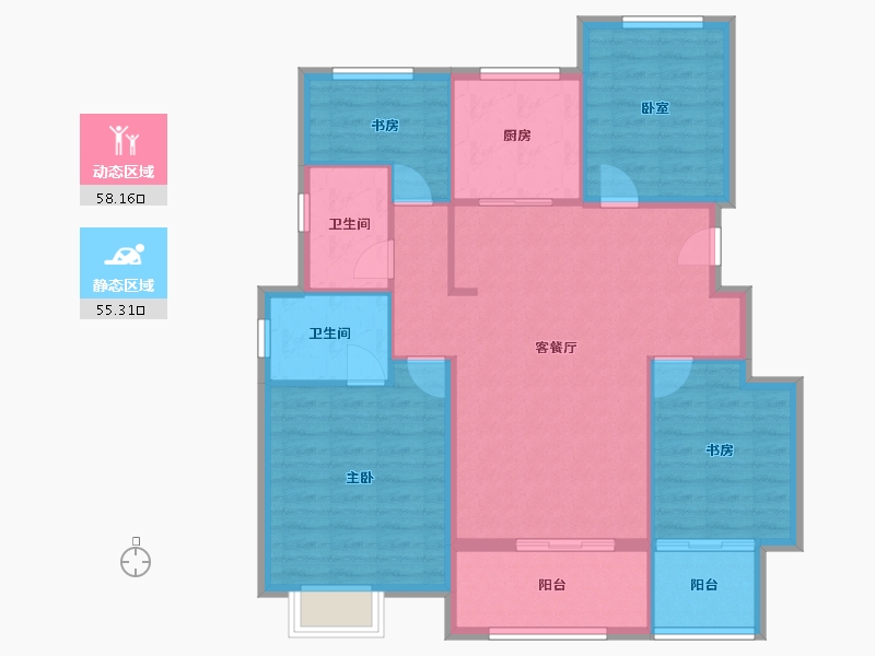 安徽省-合肥市-万科文一未来之光-103.02-户型库-动静分区