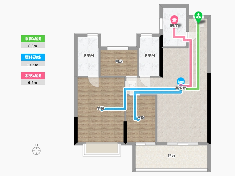 福建省-泉州市-晋兴学府-90.00-户型库-动静线