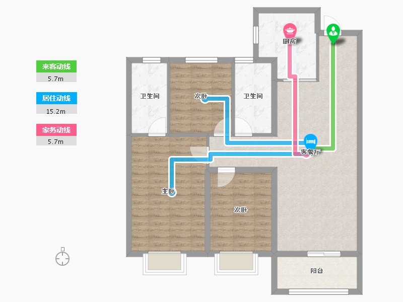 山西省-太原市-中国中铁·诺德城-96.00-户型库-动静线