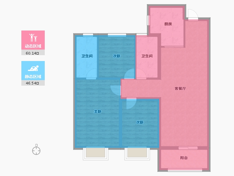 山西省-太原市-中国中铁·诺德城-96.00-户型库-动静分区