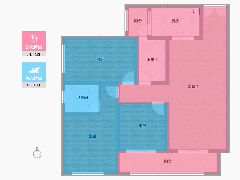 云南省-昆明市-乡鸭湖-98.90-户型库-动静分区