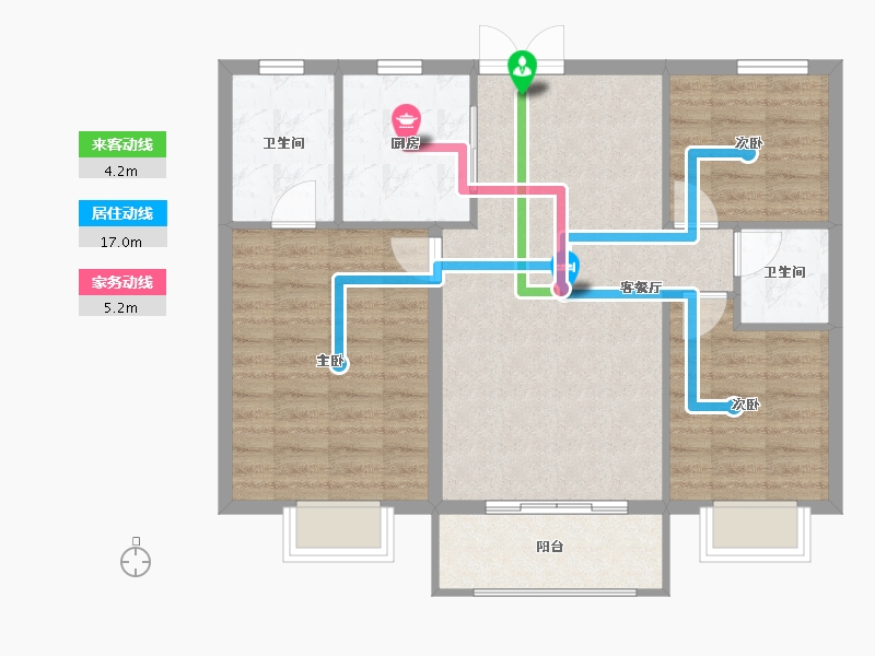 山西省-临汾市-恒基中心城-82.83-户型库-动静线