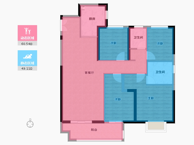 四川省-成都市-海伦堡玖悦府-98.39-户型库-动静分区