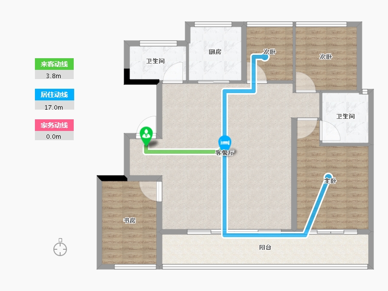 浙江省-宁波市-绿城春熙潮鸣-118.58-户型库-动静线