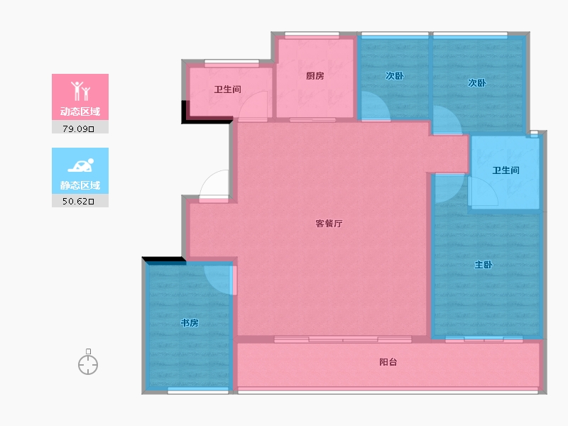 浙江省-宁波市-绿城春熙潮鸣-118.58-户型库-动静分区