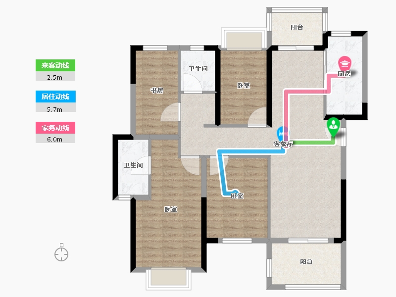 湖北省-荆门市-中建壹品璟苑-102.40-户型库-动静线