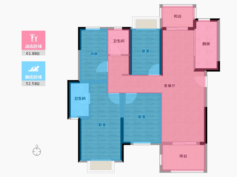 湖北省-荆门市-中建壹品璟苑-102.40-户型库-动静分区