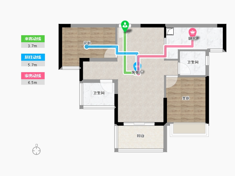 广东省-惠州市-海伦堡潼湖国际-70.40-户型库-动静线