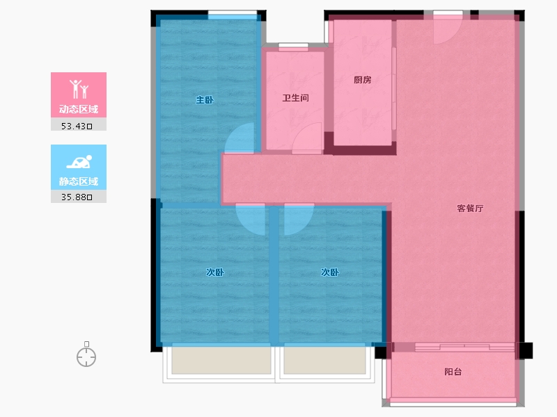 河南省-郑州市-中建·森林观澜-80.00-户型库-动静分区