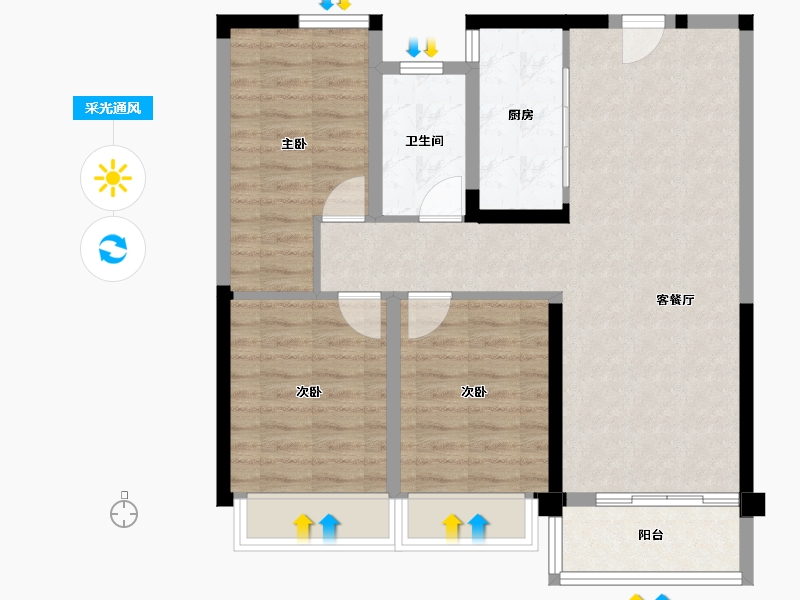 河南省-郑州市-中建·森林观澜-80.00-户型库-采光通风