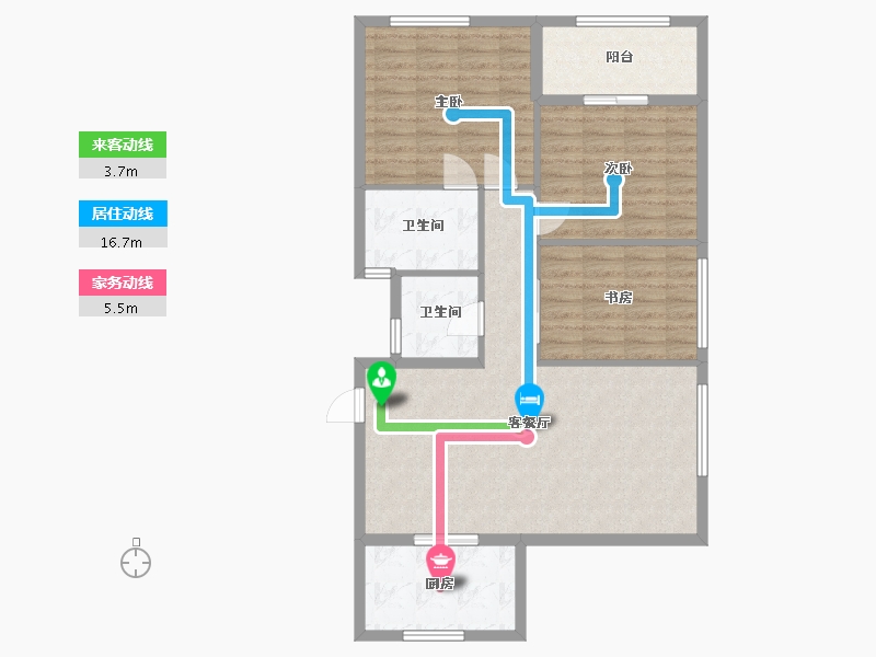 浙江省-台州市-恒大城市天地-100.00-户型库-动静线