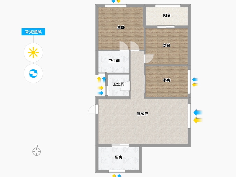 浙江省-台州市-恒大城市天地-100.00-户型库-采光通风