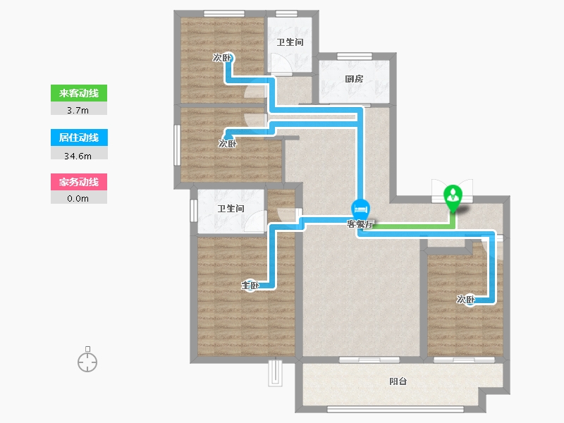 山西省-太原市-福兴雅苑-113.45-户型库-动静线