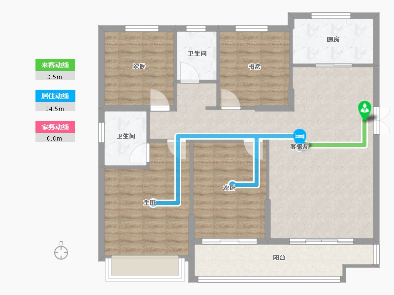 河南省-新乡市-新乡美好生活家园-104.00-户型库-动静线