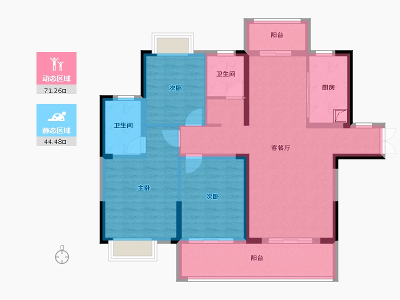 湖南省-岳阳市-名邦首府-108.00-户型库-动静分区