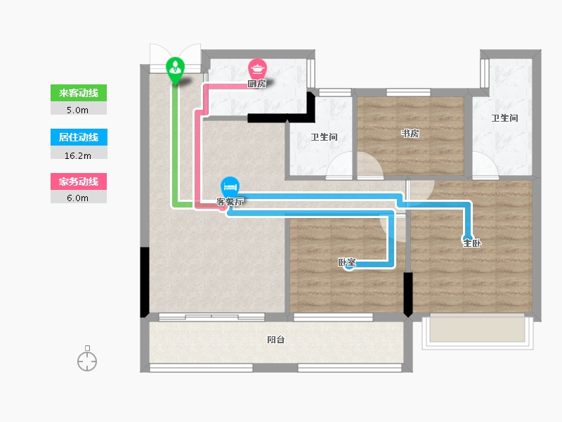 浙江省-丽水市-美林松州华庭-84.38-户型库-动静线