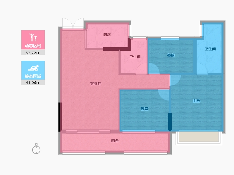 浙江省-丽水市-美林松州华庭-84.38-户型库-动静分区