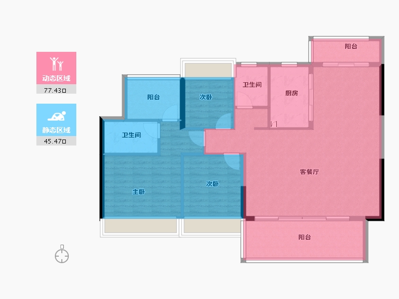 广东省-江门市-远洋·天成-111.99-户型库-动静分区