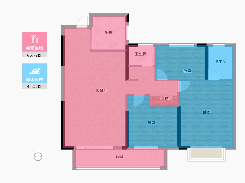 湖北省-荆门市-中建壹品璟苑-94.37-户型库-动静分区