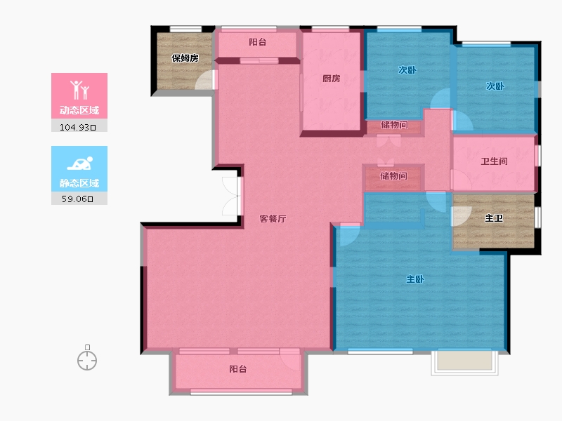 江西省-景德镇市-陶文旅望津府-160.64-户型库-动静分区