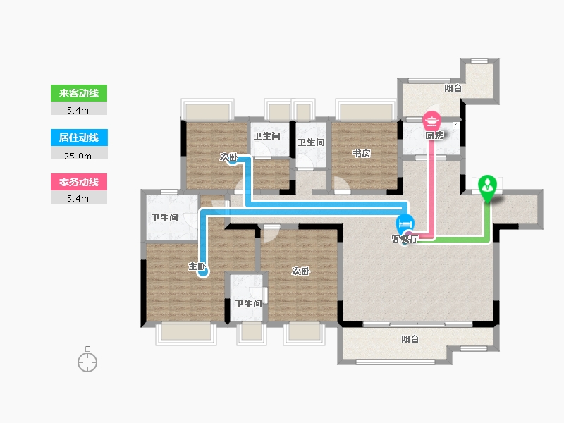 重庆-重庆市-北辰悦来壹号-145.69-户型库-动静线