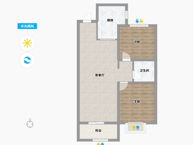 山西省-太原市-中国中铁·诺德城-72.12-户型库-采光通风