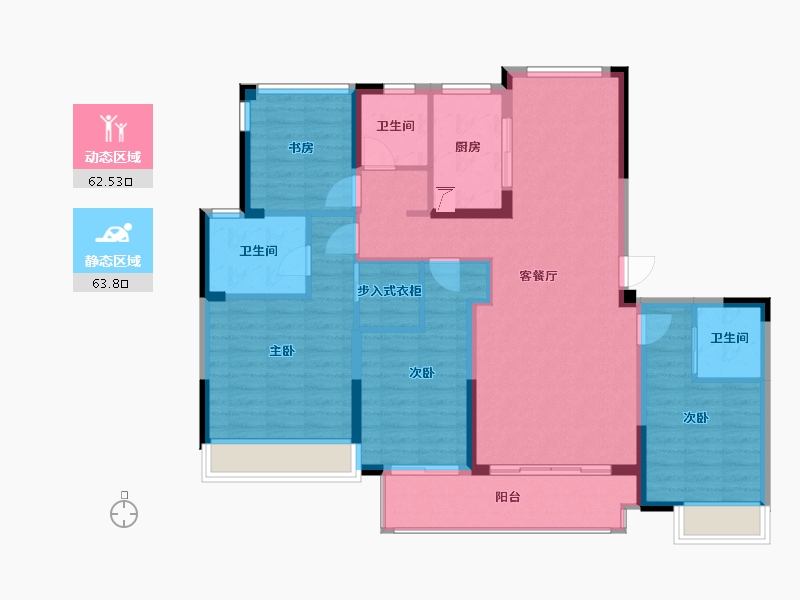 江苏省-苏州市-棠悦名筑-113.54-户型库-动静分区