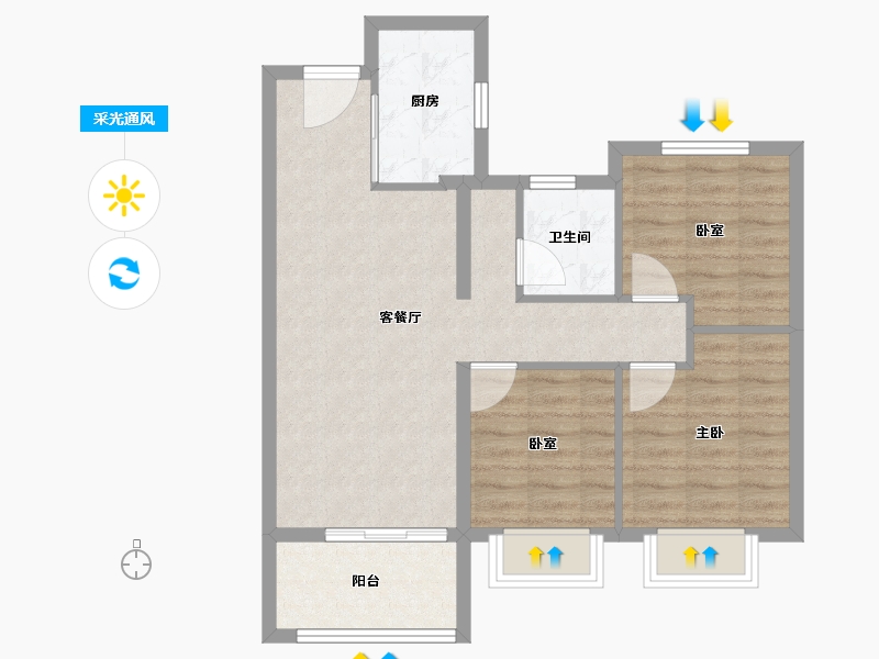 江西省-景德镇市-阳光城文澜云邸-71.20-户型库-采光通风