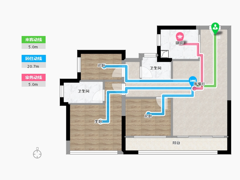 福建省-厦门市-中海环东时代-72.00-户型库-动静线