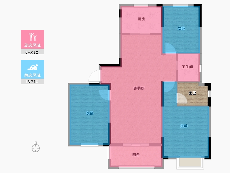 安徽省-池州市-天逸华府南苑-107.02-户型库-动静分区