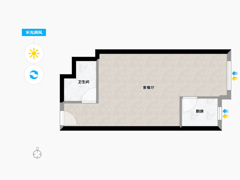 陕西省-西安市-易道郡玫瑰公馆-40.73-户型库-采光通风