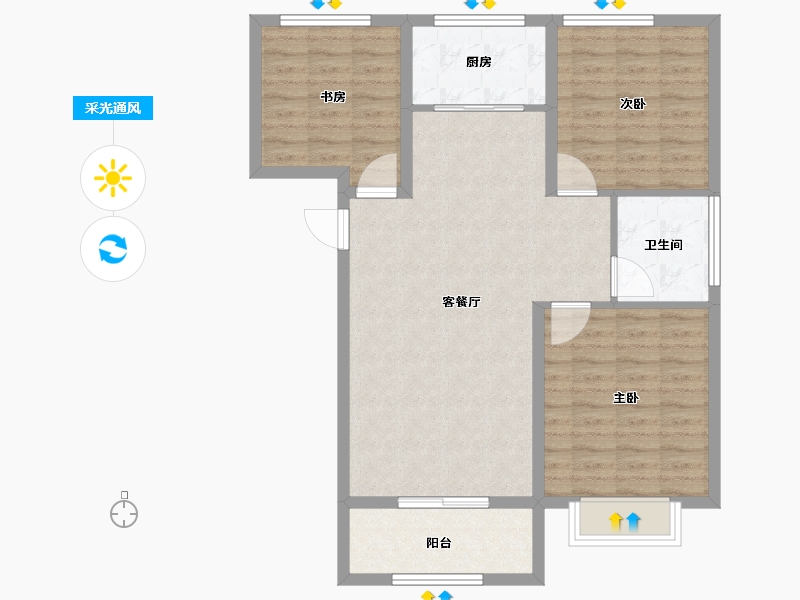 河北省-石家庄市-东创观澜上院-91.11-户型库-采光通风