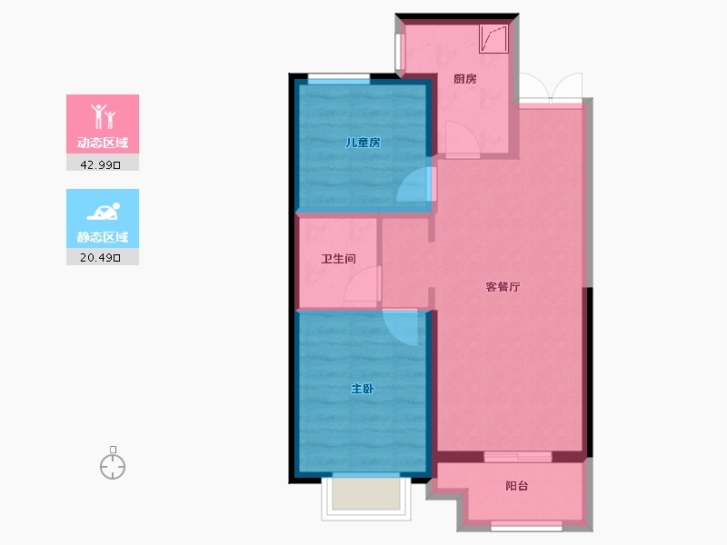 山西省-太原市-东鼎·迎泽里-55.68-户型库-动静分区